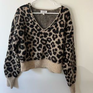 & Other Stories Oversized Leopard Alpaca Knit Sweater XS